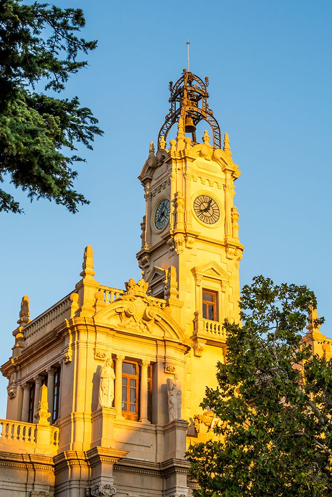 Bell Tower of ValenciaÂ´s City Hall, Plaza del Ayuntamiento, Valencia, Spain.